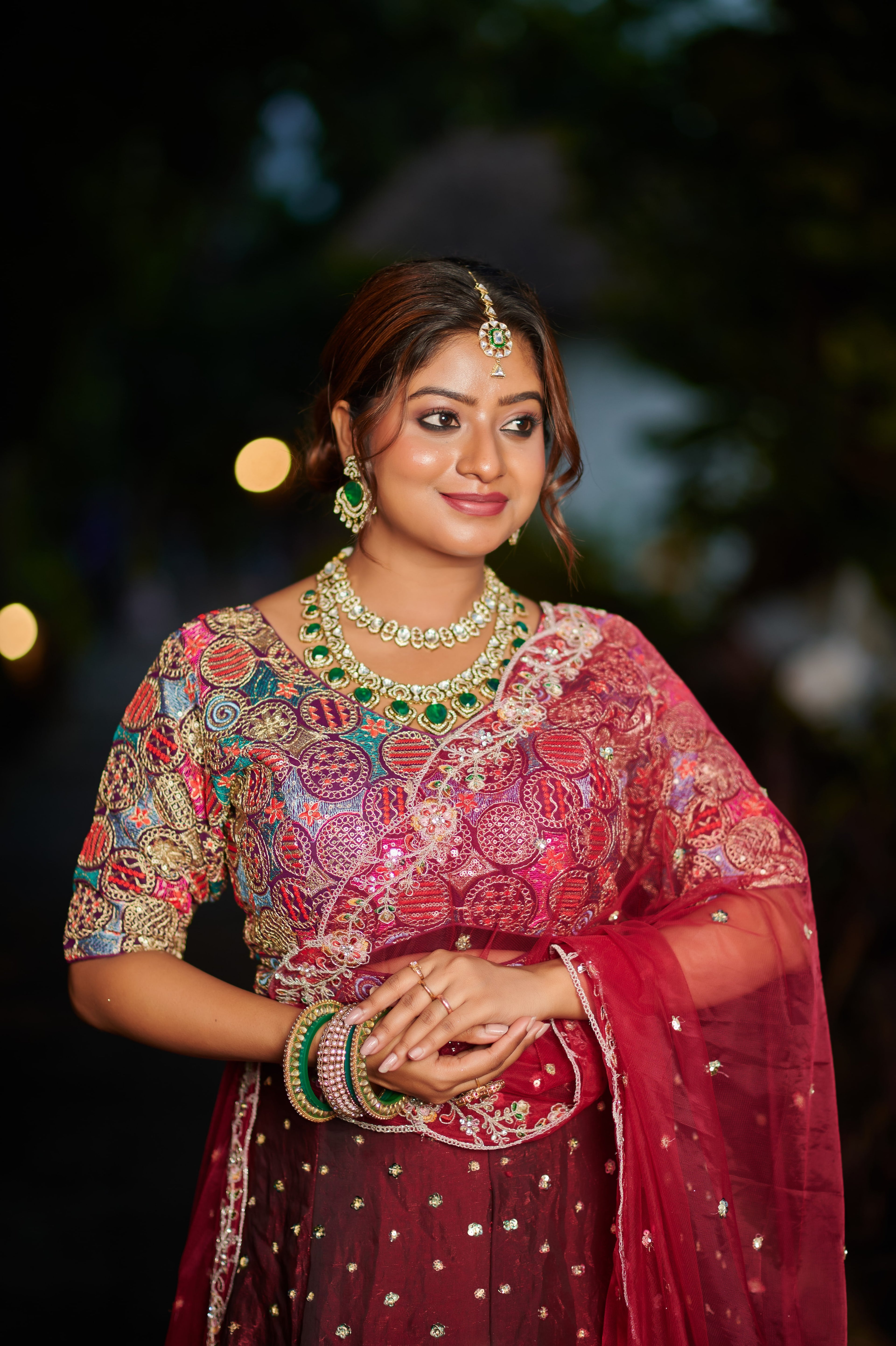 Royal Maroon Embroidered Bridal Lehenga Set