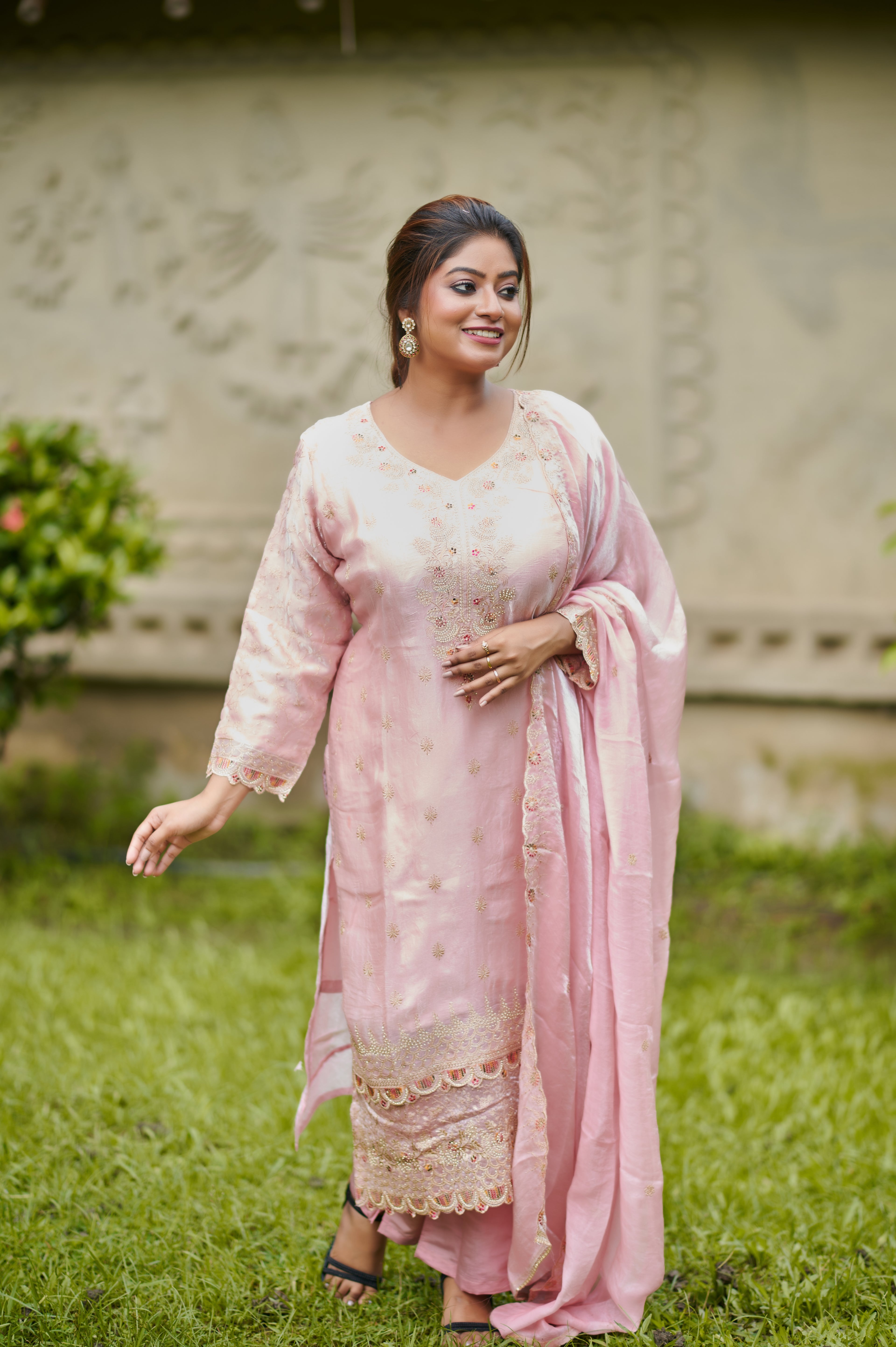 Blush Rose Embroidered Kurta Set