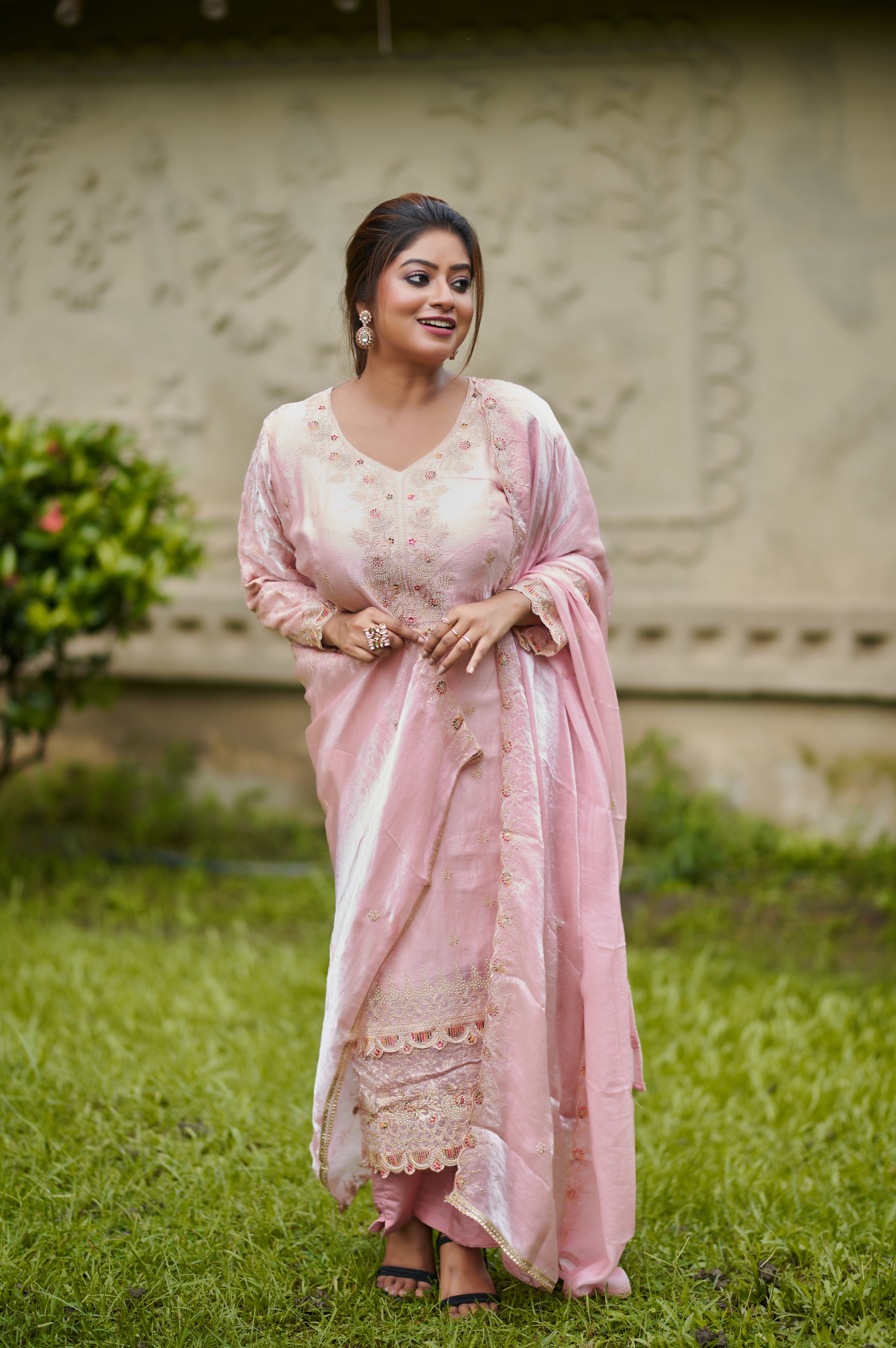 Blush Rose Embroidered Kurta Set