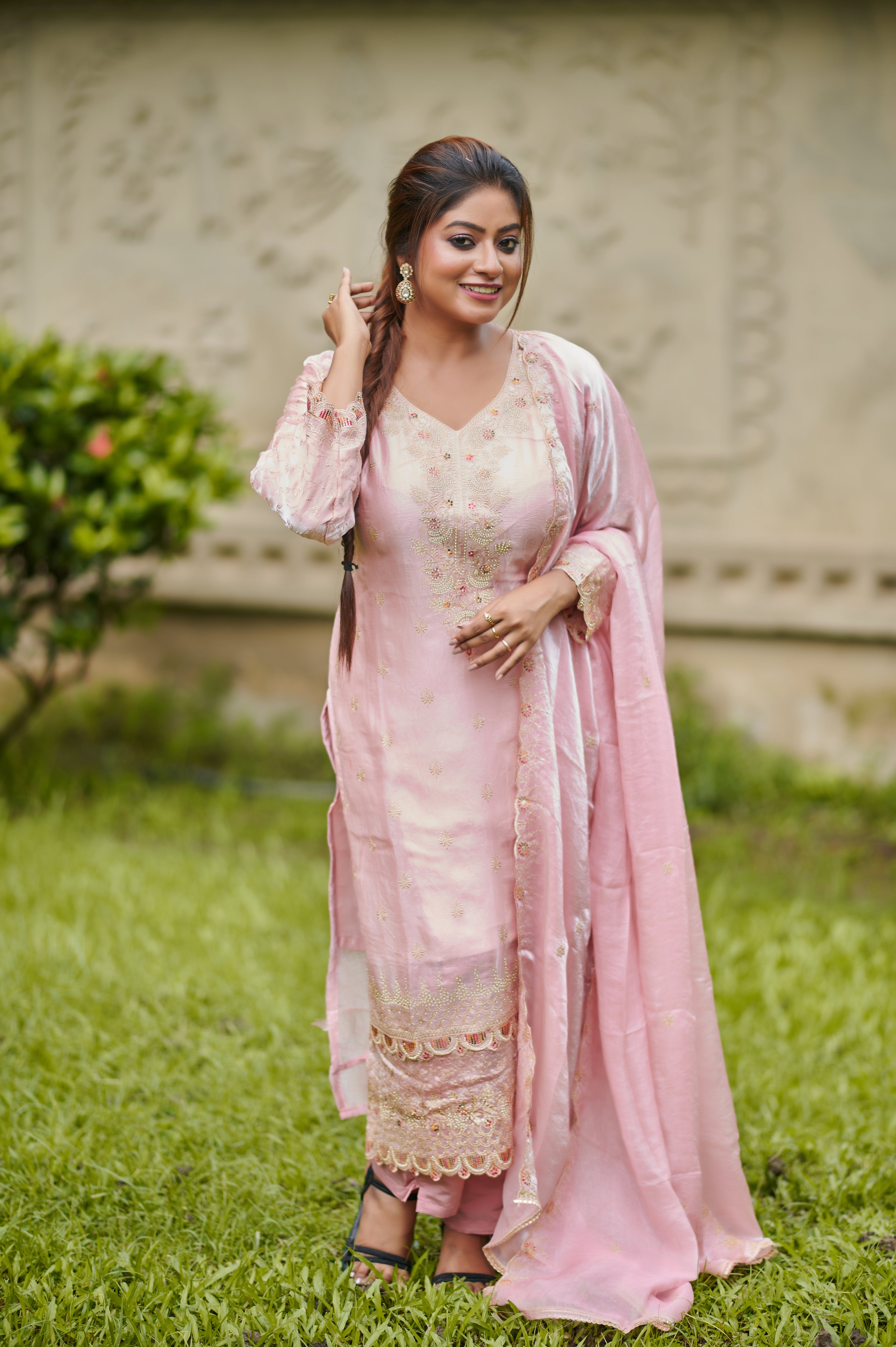 Blush Rose Embroidered Kurta Set