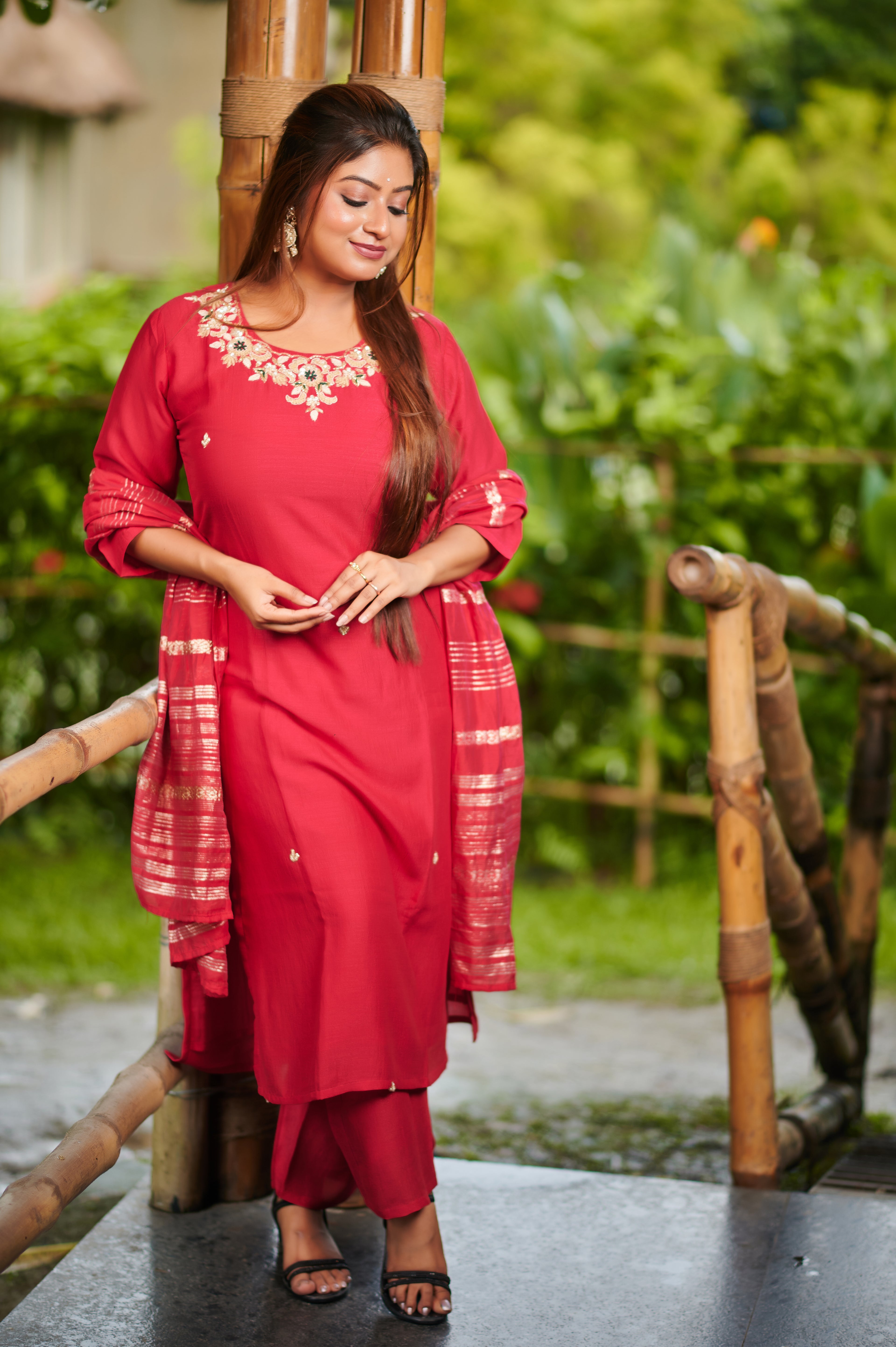 Blush Grace – Embroidered 3-Piece Suit Set