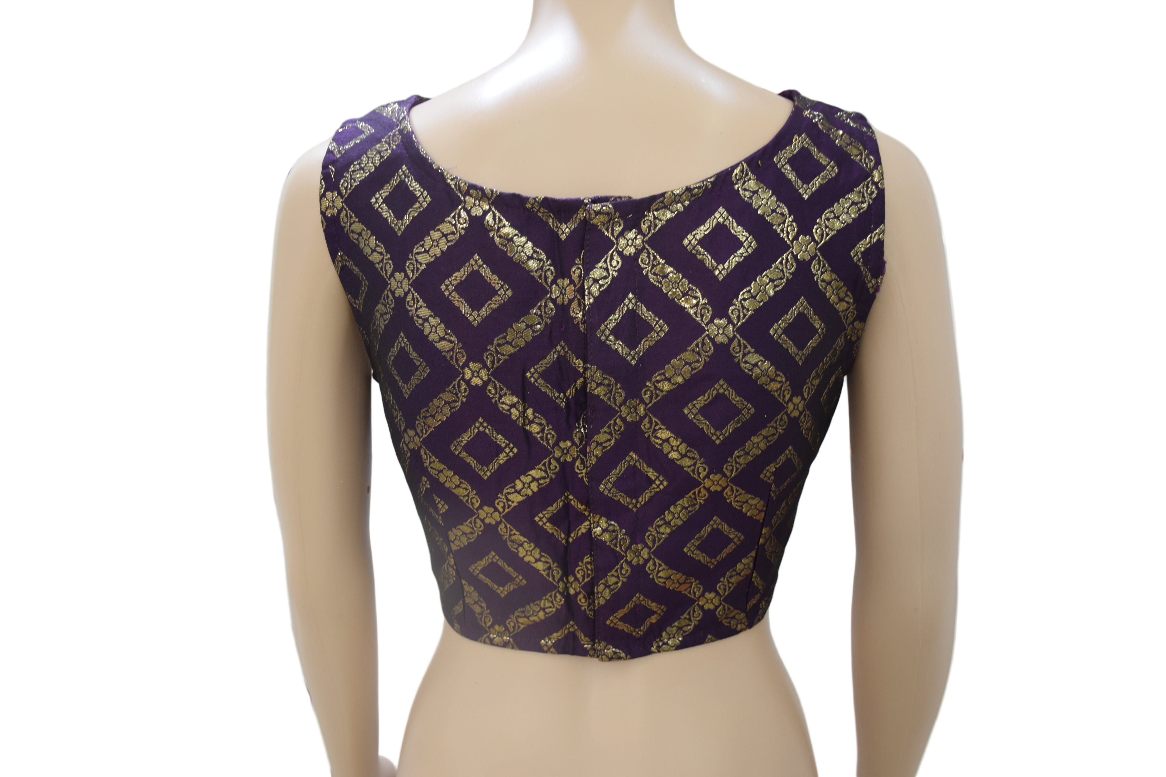 Royal Indigo Brocade Blouse