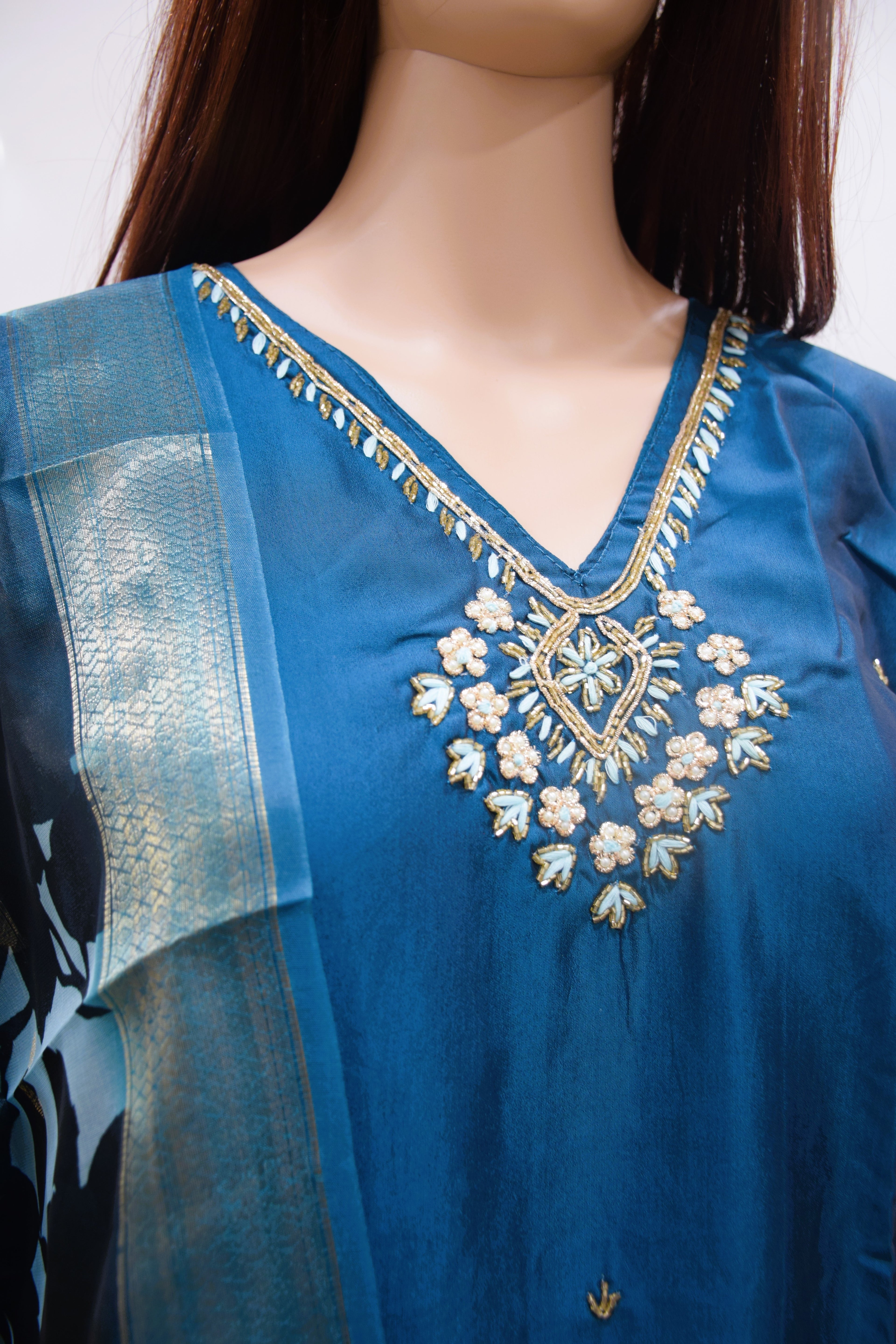 The Celestial Blue Zardoshi work Kurta Set