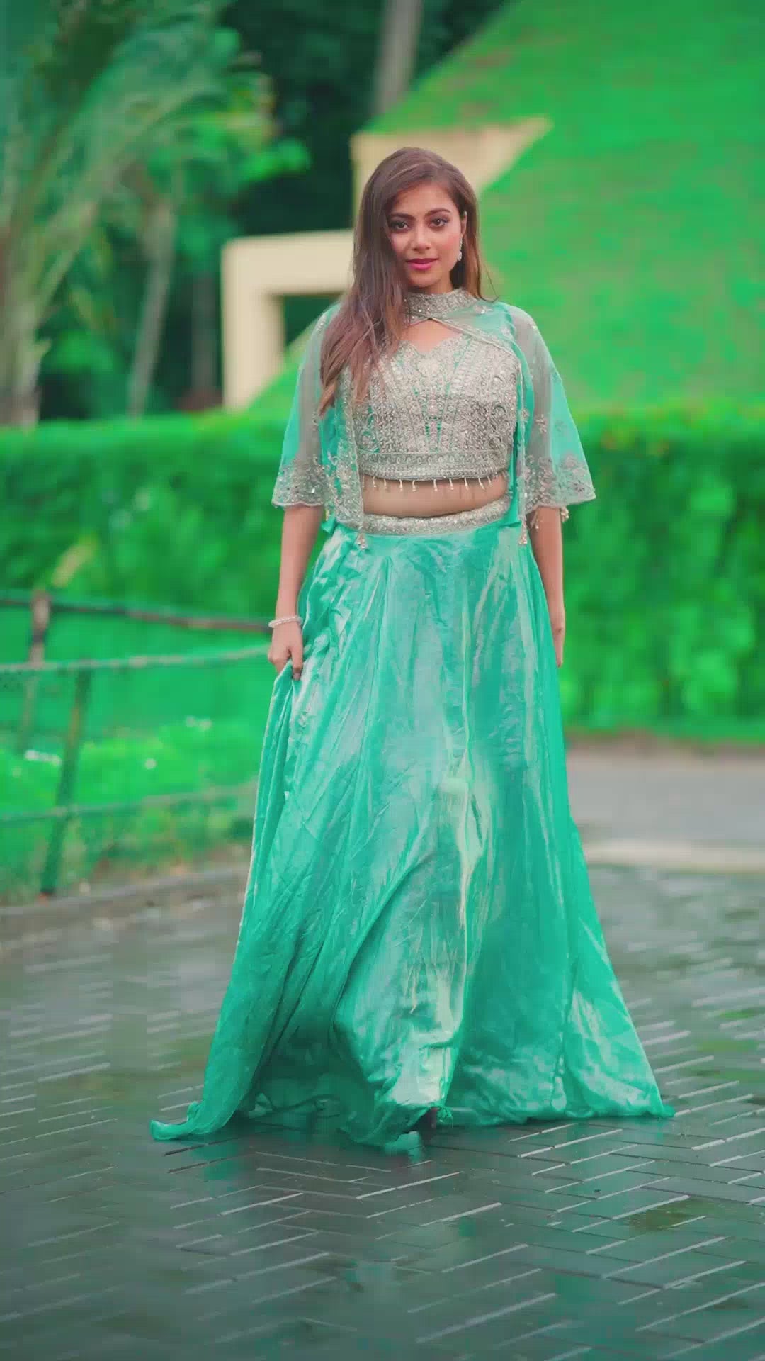 Exclusive 3-Piece Cape Set - Elegant Party Wear with Heavy Embroidery