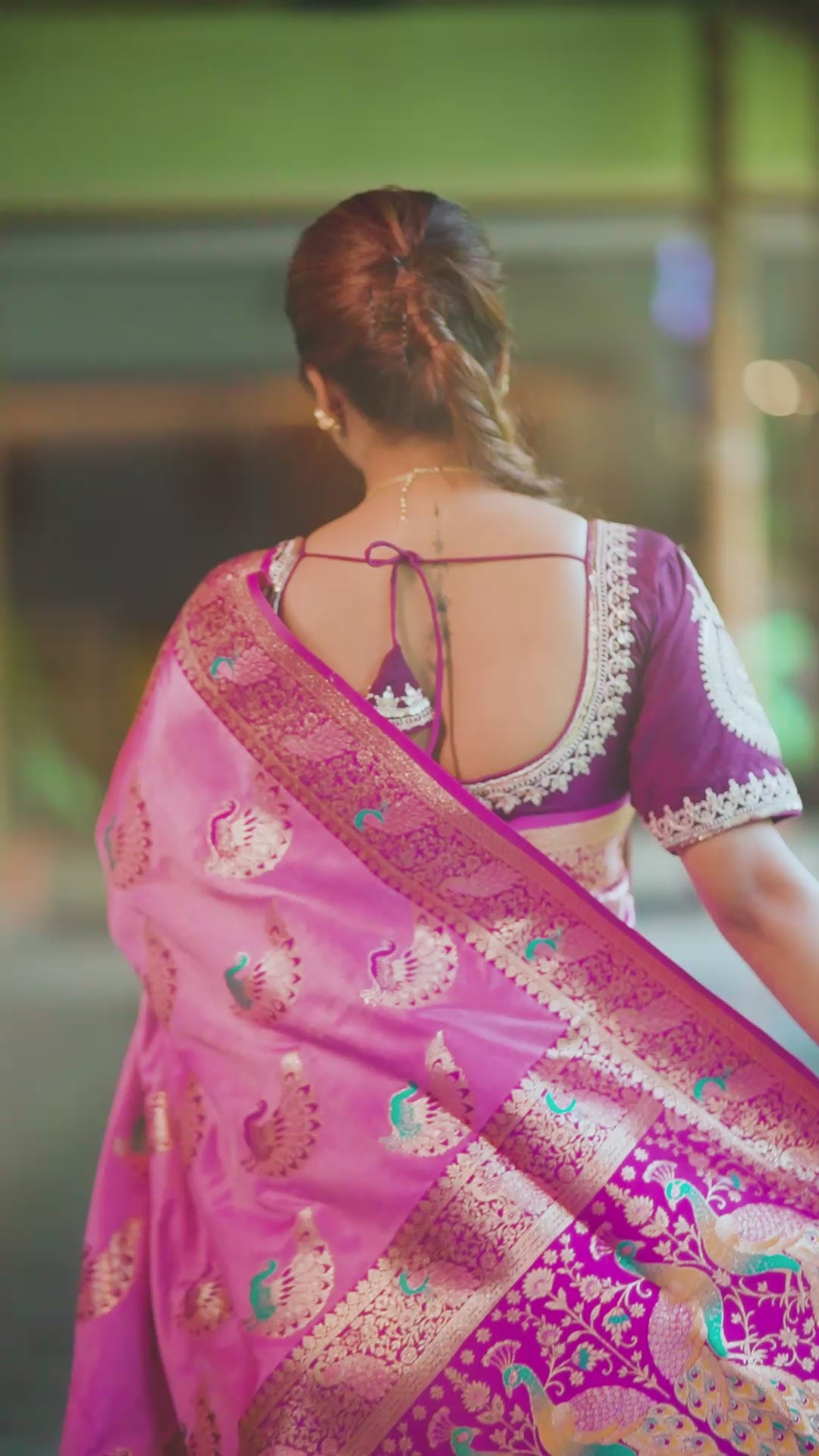 Royal Radiance – Pure Silk Saree with Intricate Peacock Motif