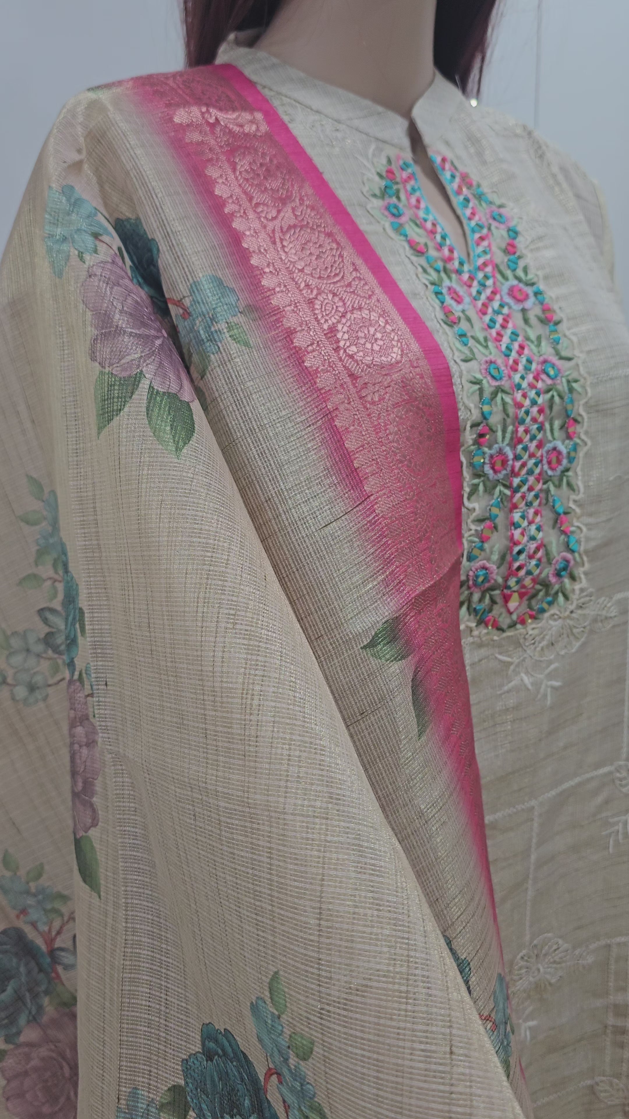 The Rose Garden Kota Doriya Kurta Set