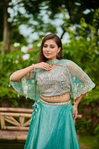 Exclusive 3-Piece Cape Set - Elegant Party Wear with Heavy Embroidery