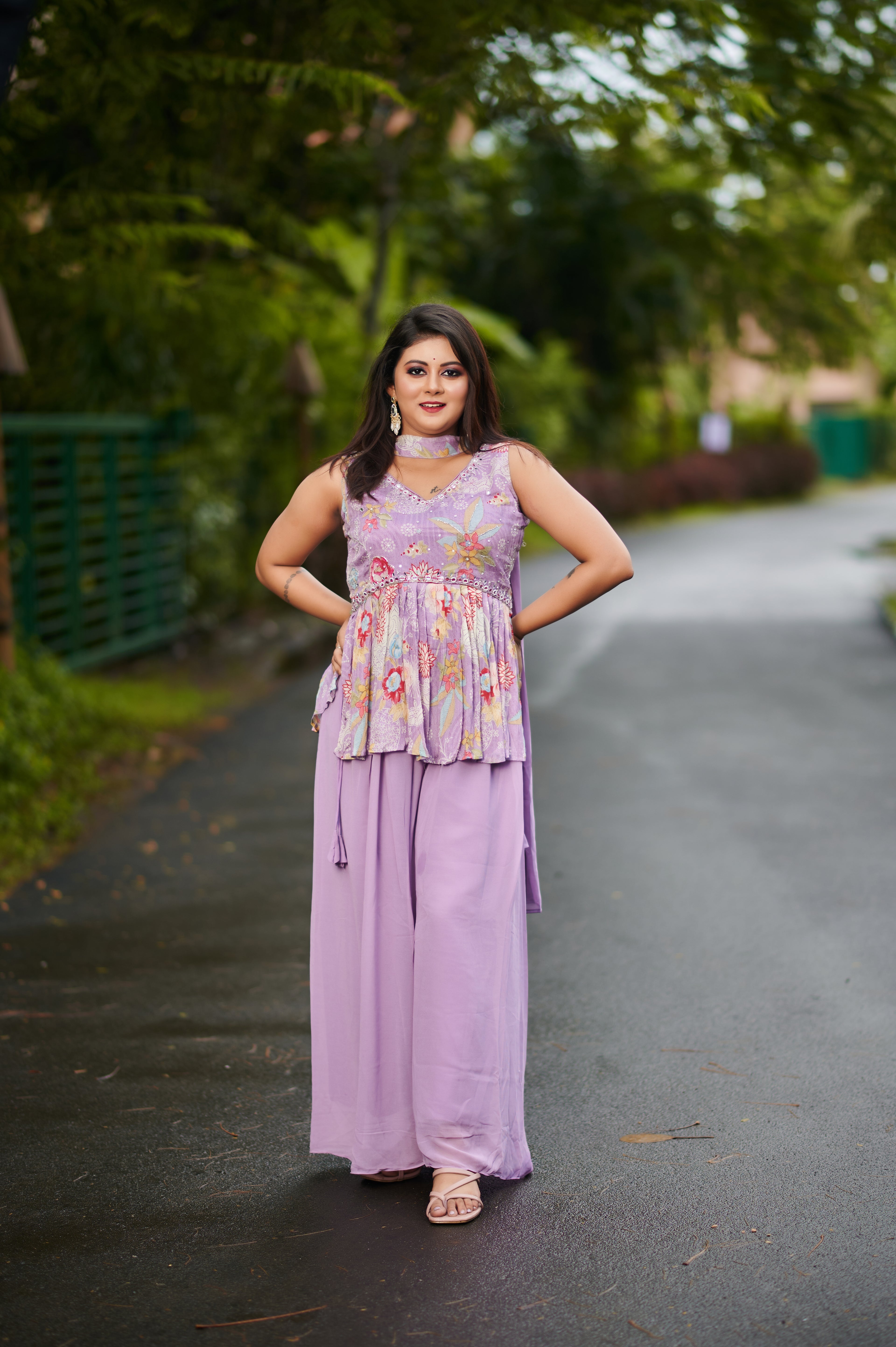 Lavender Bloom – Indo-Western Fusion Set