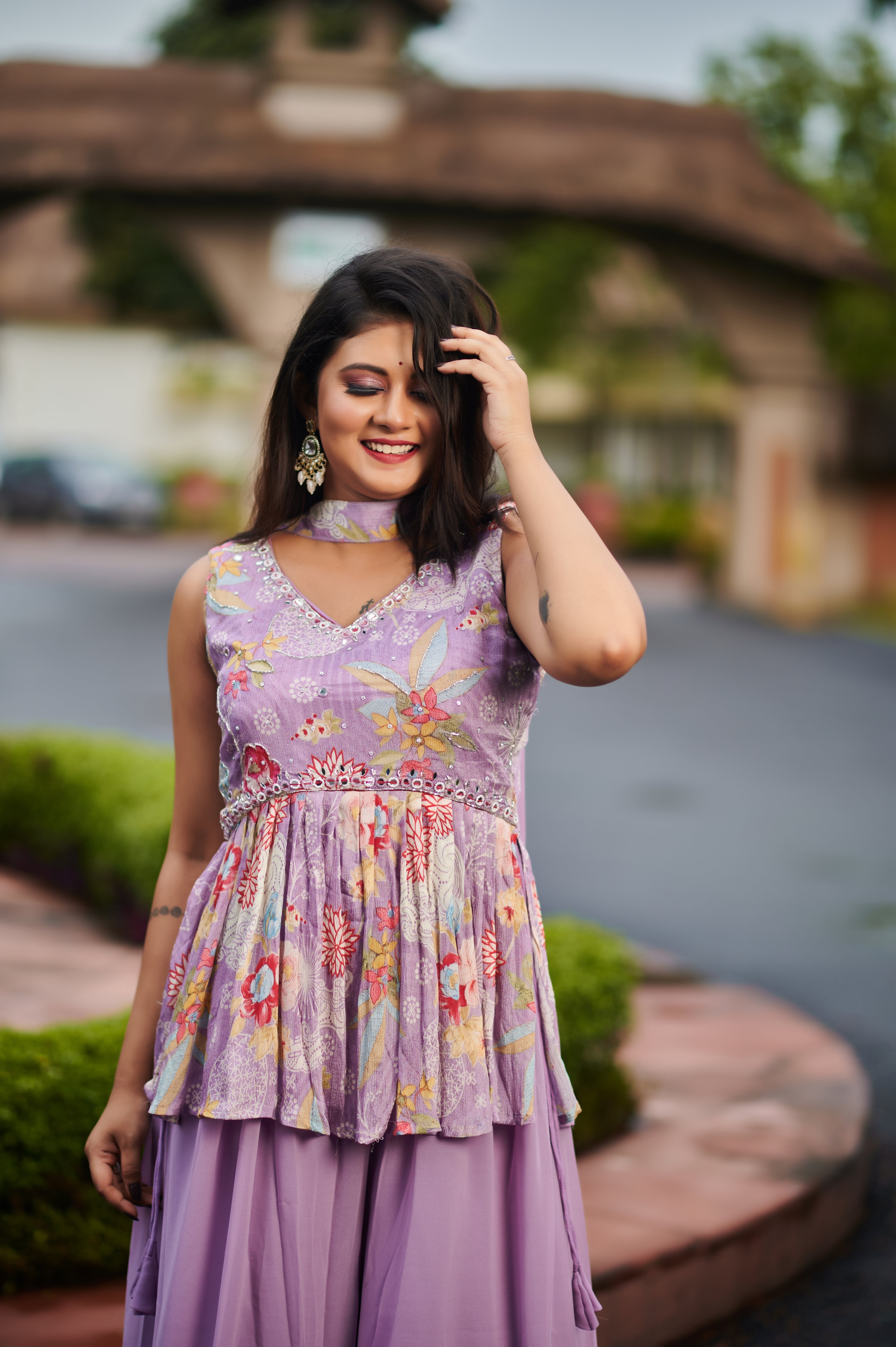 Lavender Bloom – Indo-Western Fusion Set