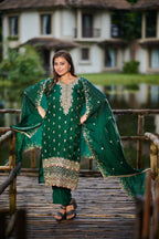 Royal Emerald Hand-Embroidered Kurta Set