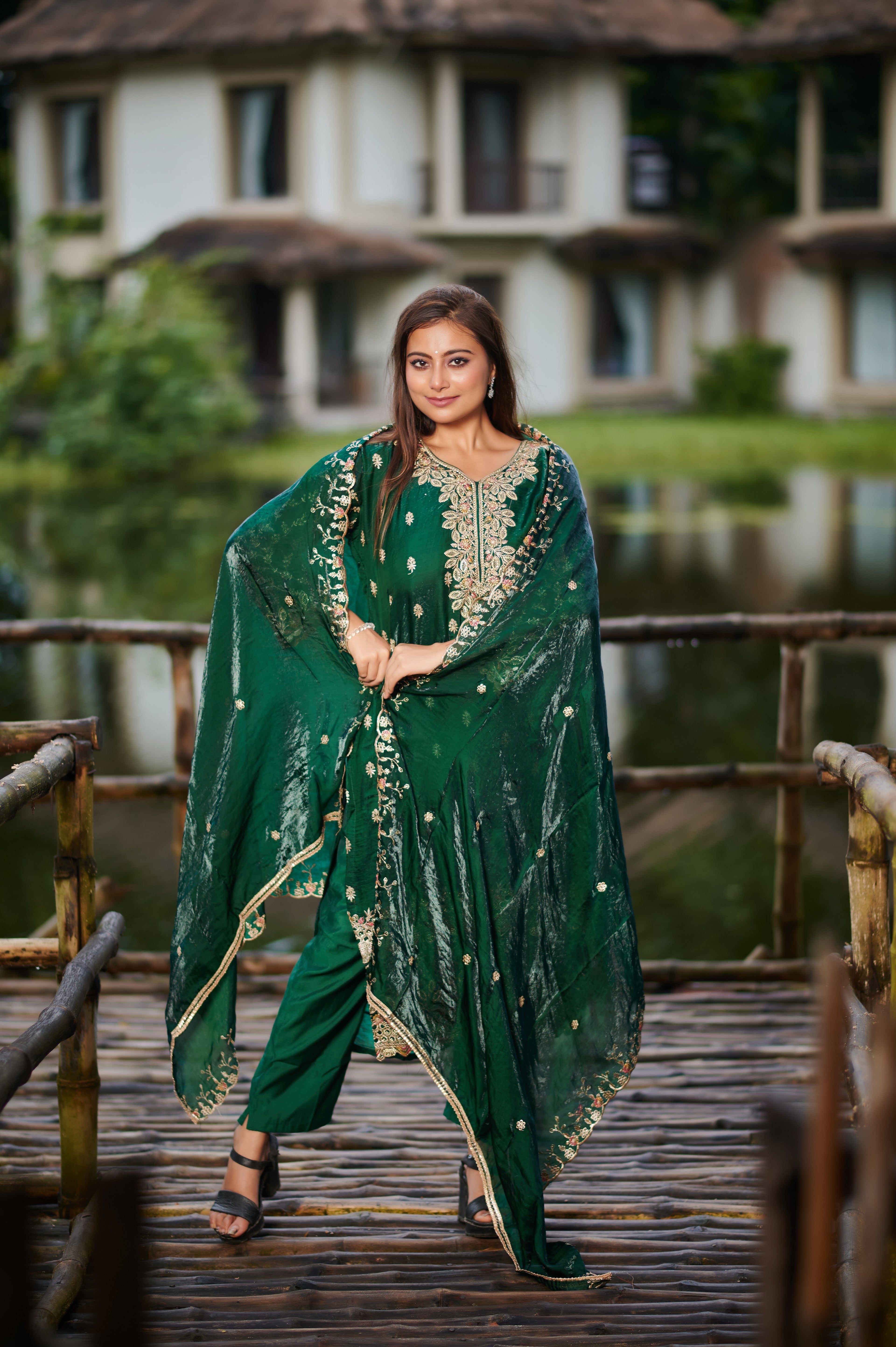 Royal Emerald Hand-Embroidered Kurta Set