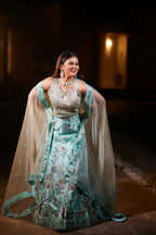 "Land of Dreams” – Handcrafted Pastel Storytelling Lehenga
