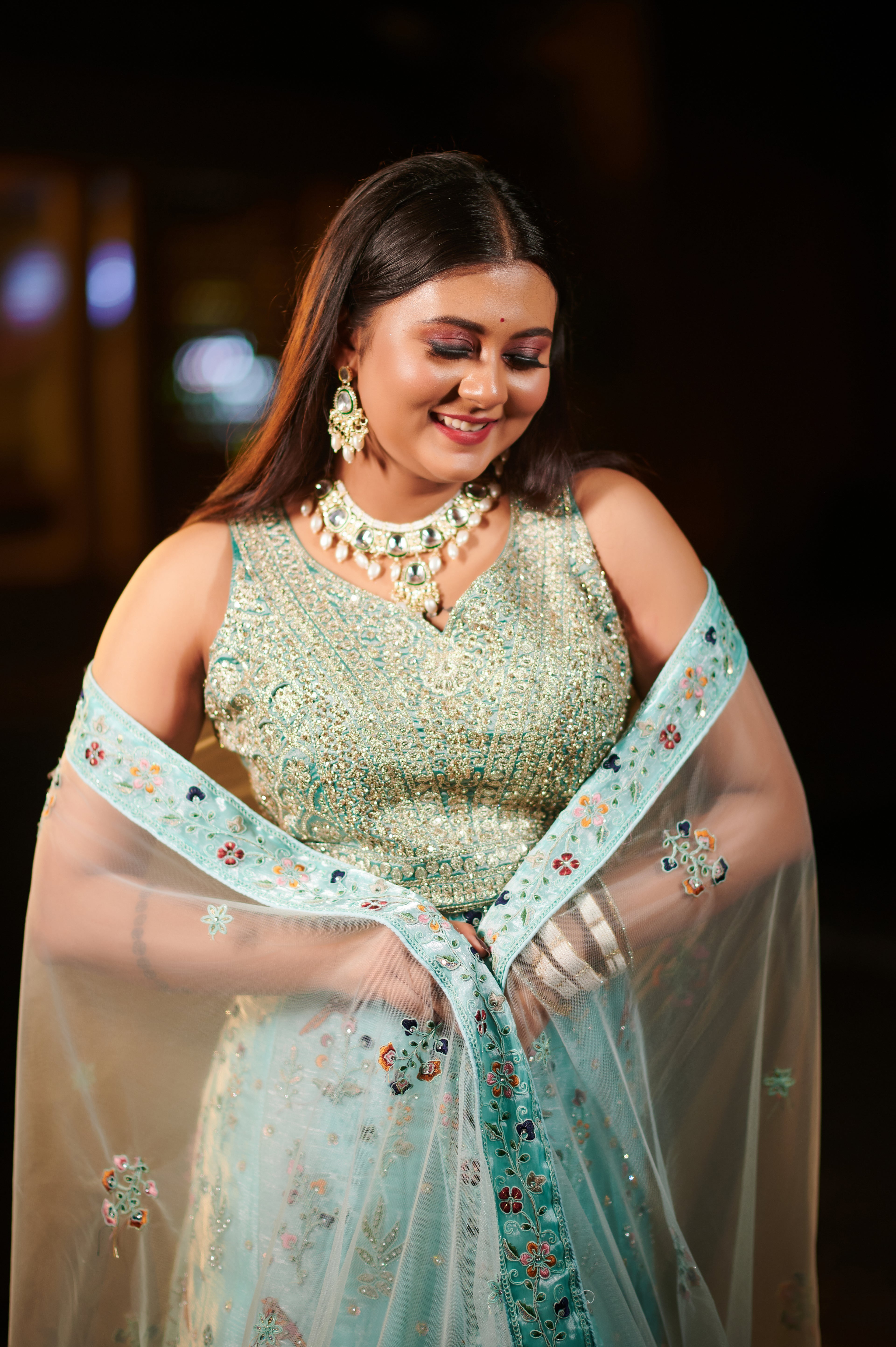 "Land of Dreams” – Handcrafted Pastel Storytelling Lehenga