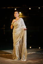 Ivory Luxe Diamond Cluster Saree