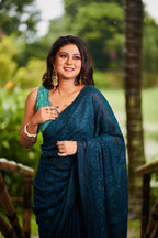 Midnight Elegance – Heavy Embroidered Georgette Saree