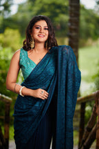 Midnight Elegance – Heavy Embroidered Georgette Saree