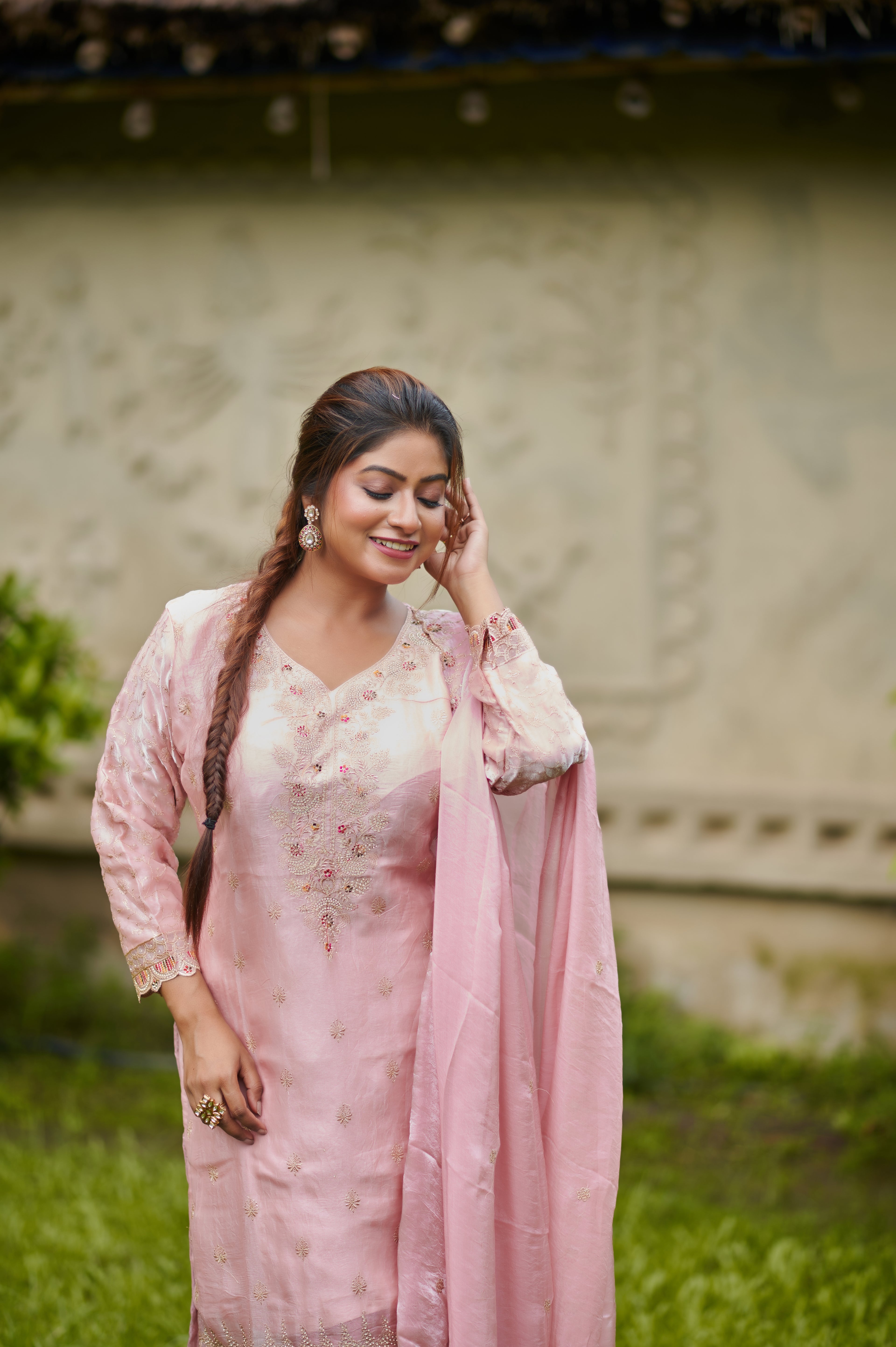 Blush Rose Embroidered Kurta Set