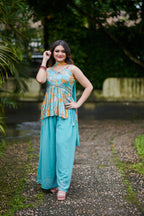 Tropical Bloom – Indo-Western 3-Piece Set