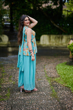 Tropical Bloom – Indo-Western 3-Piece Set