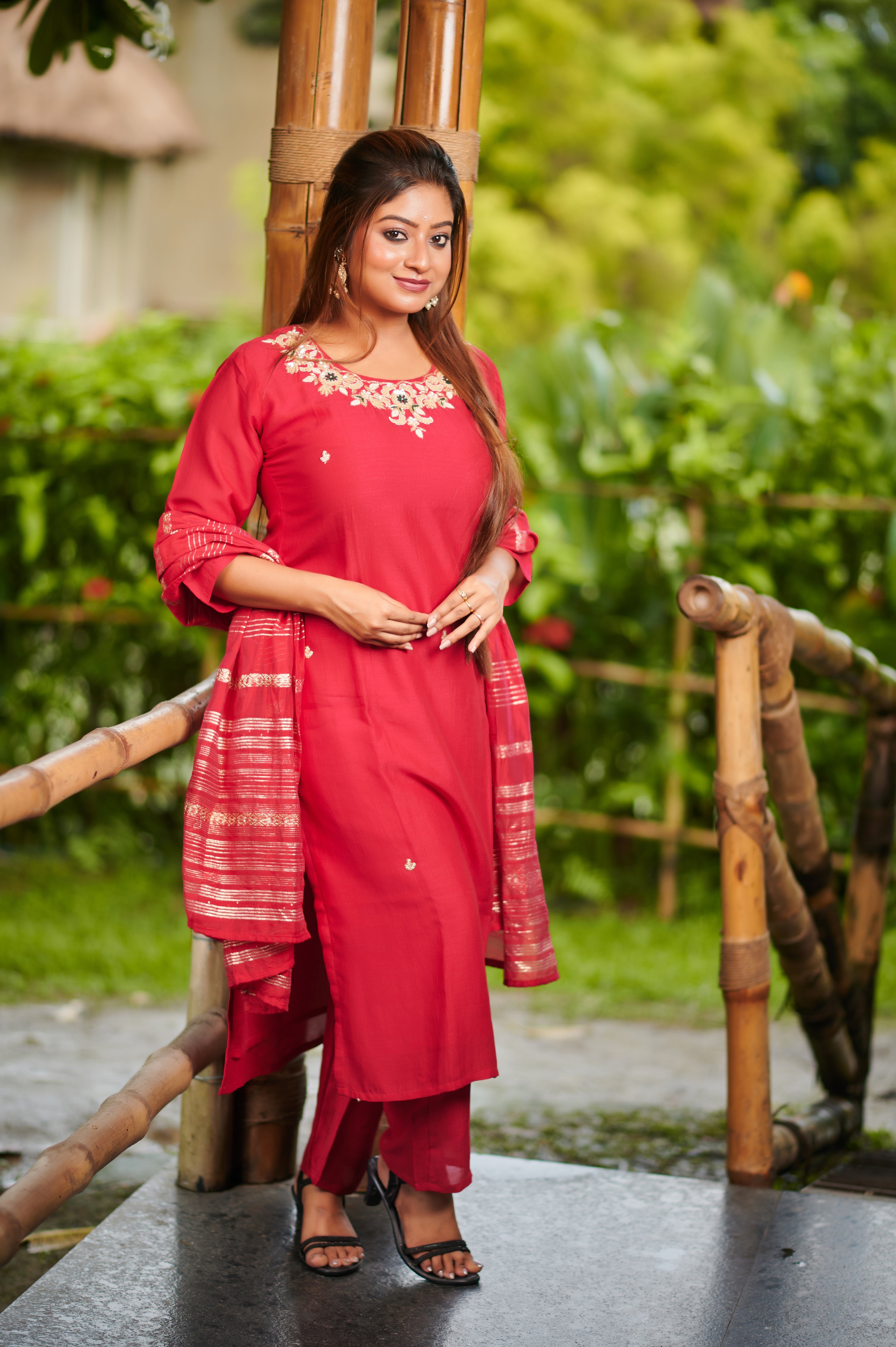 Blush Grace – Embroidered 3-Piece Suit Set