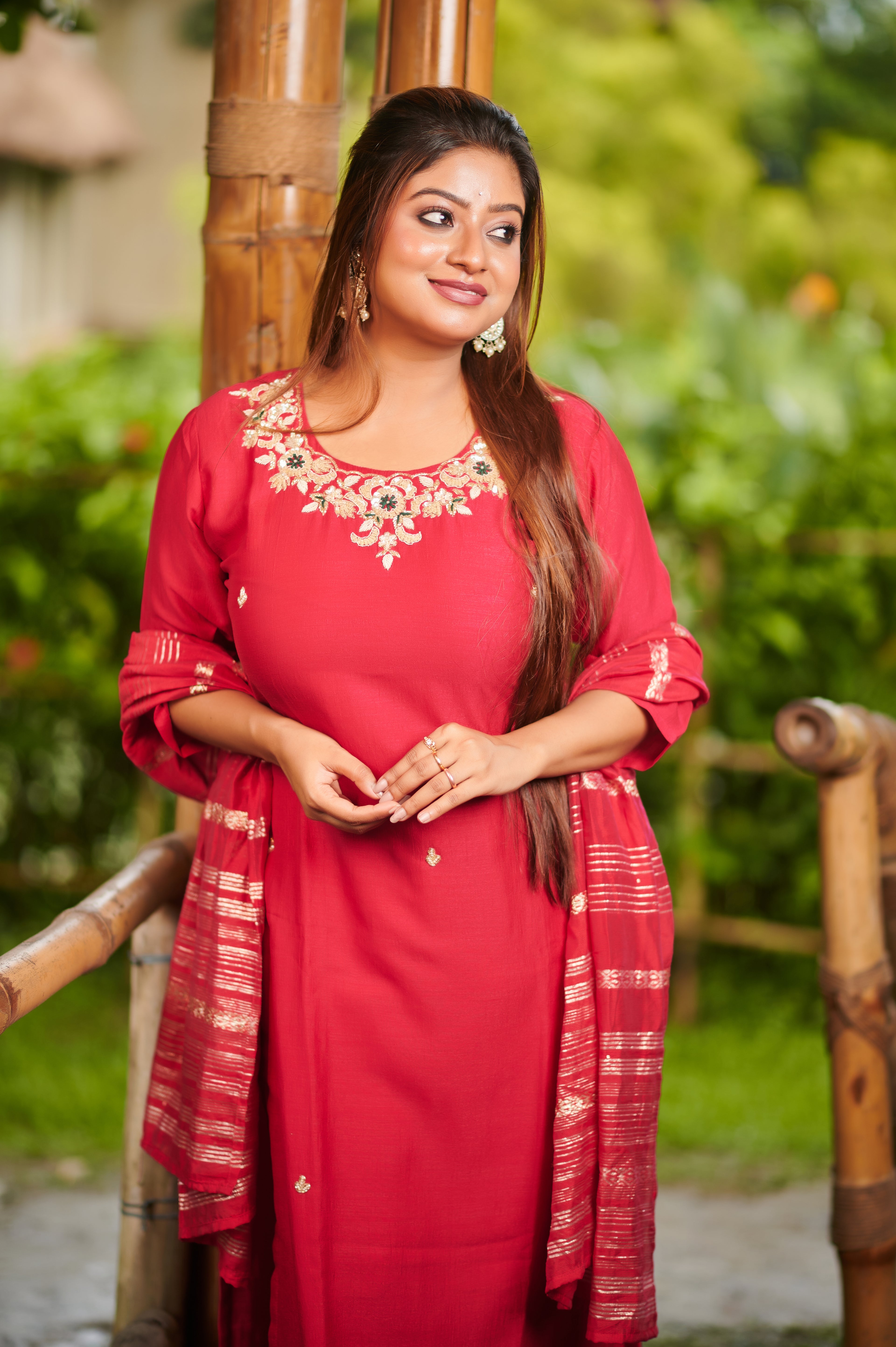 Blush Grace – Embroidered 3-Piece Suit Set