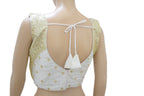 White and Gold Embroidered Festive Blouse