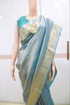 Regal Blue Silk Drape Saree