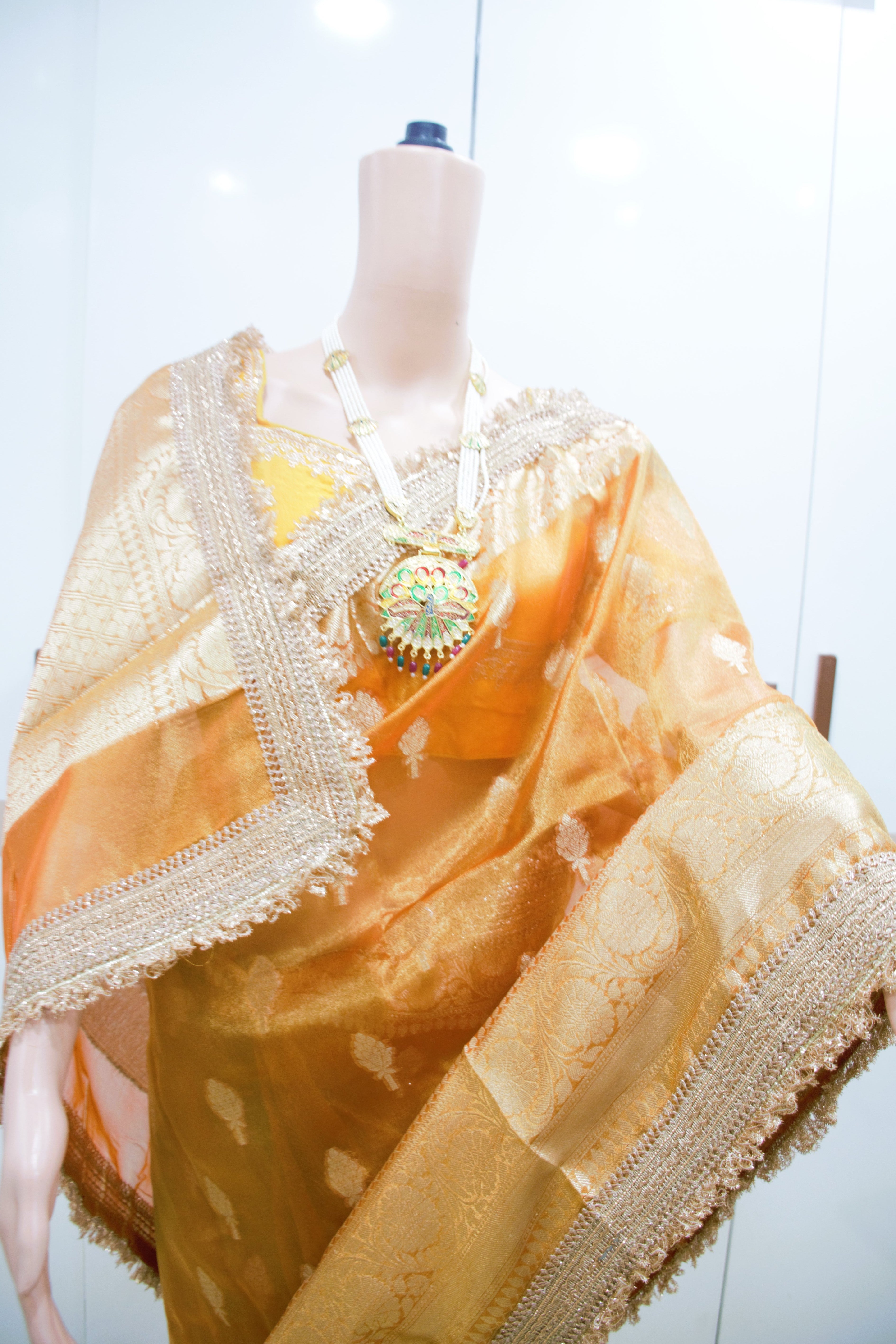 Golden Sunset Banarasi Elegance Saree