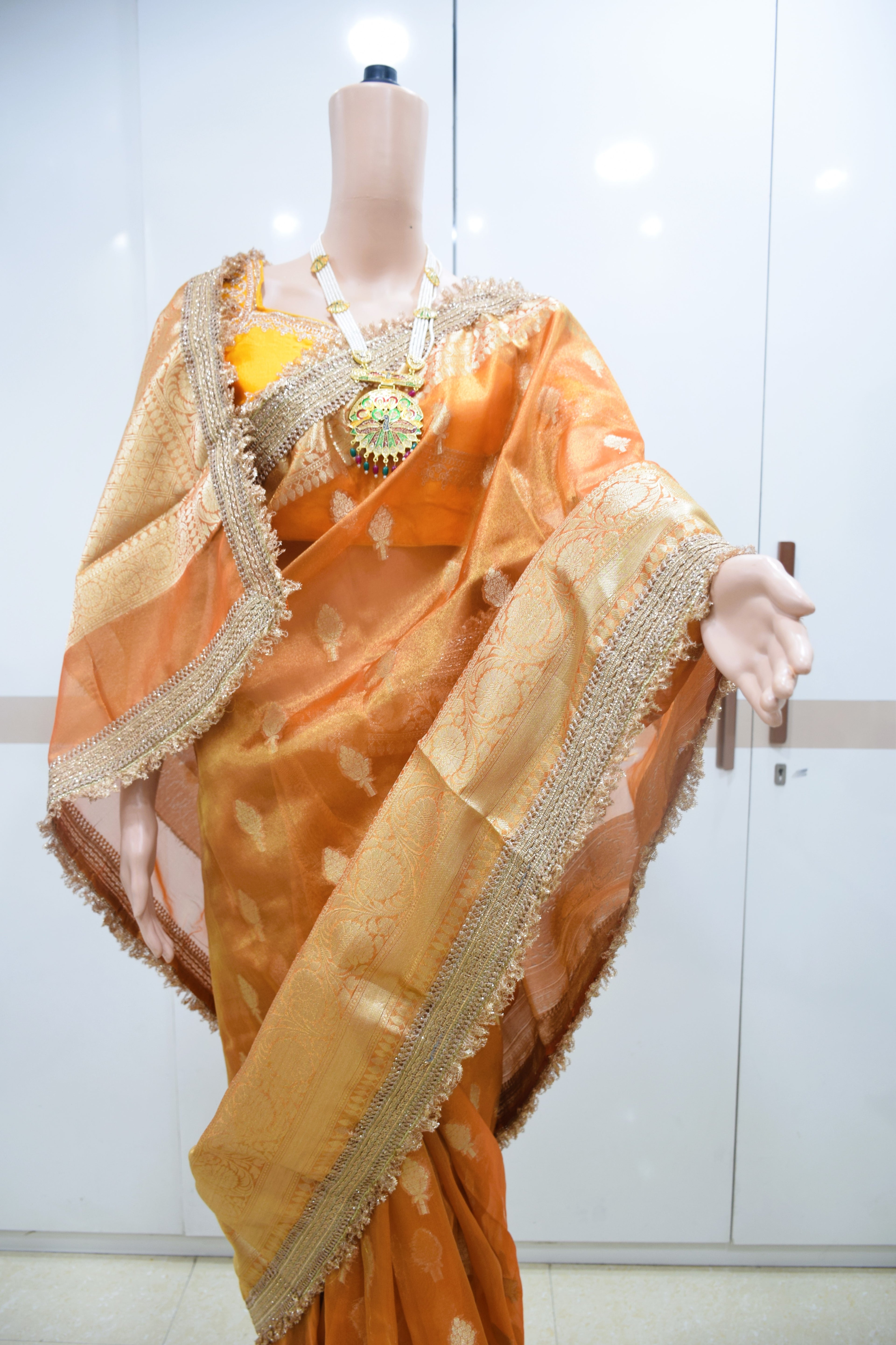 Golden Sunset Banarasi Elegance Saree