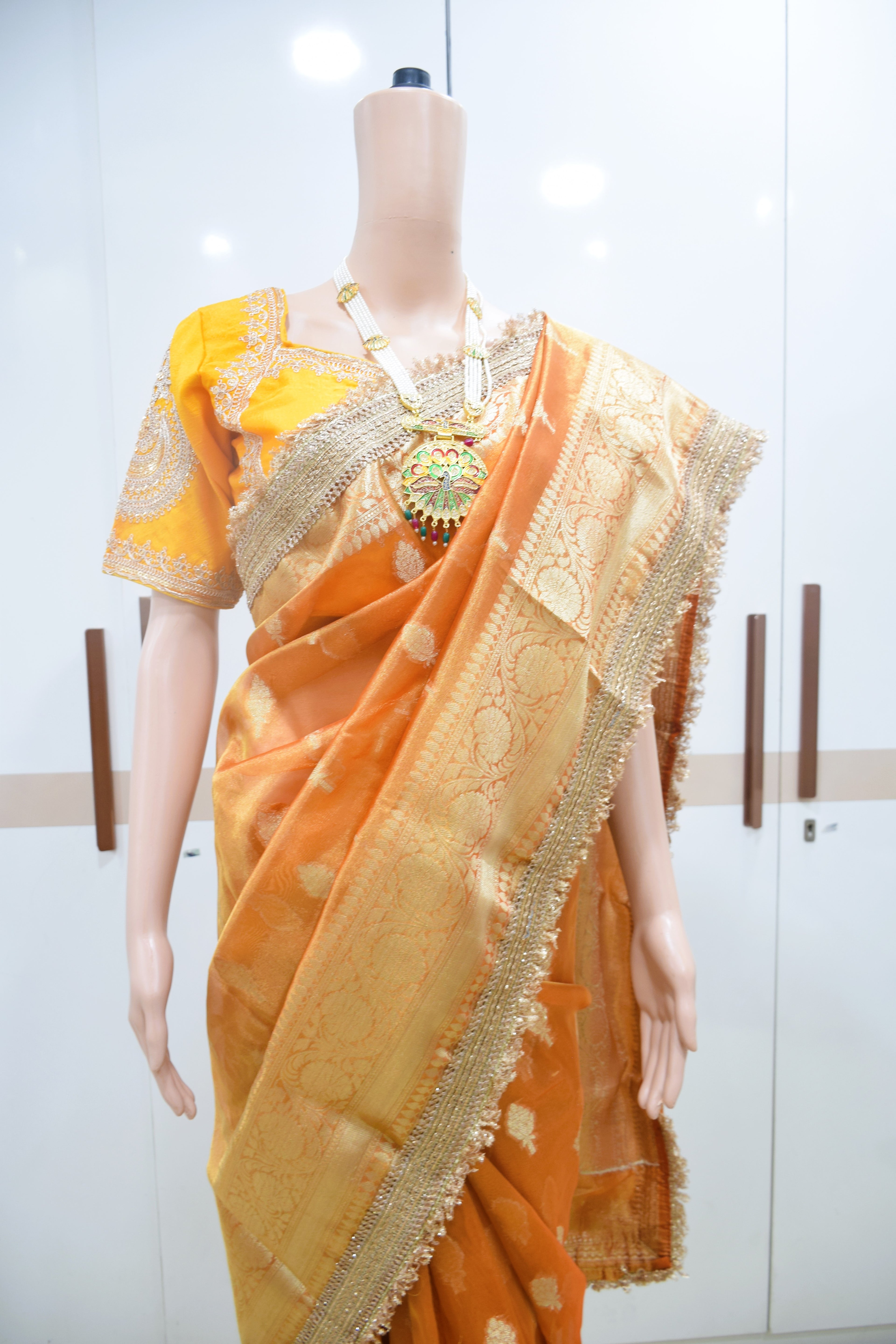 Golden Sunset Banarasi Elegance Saree