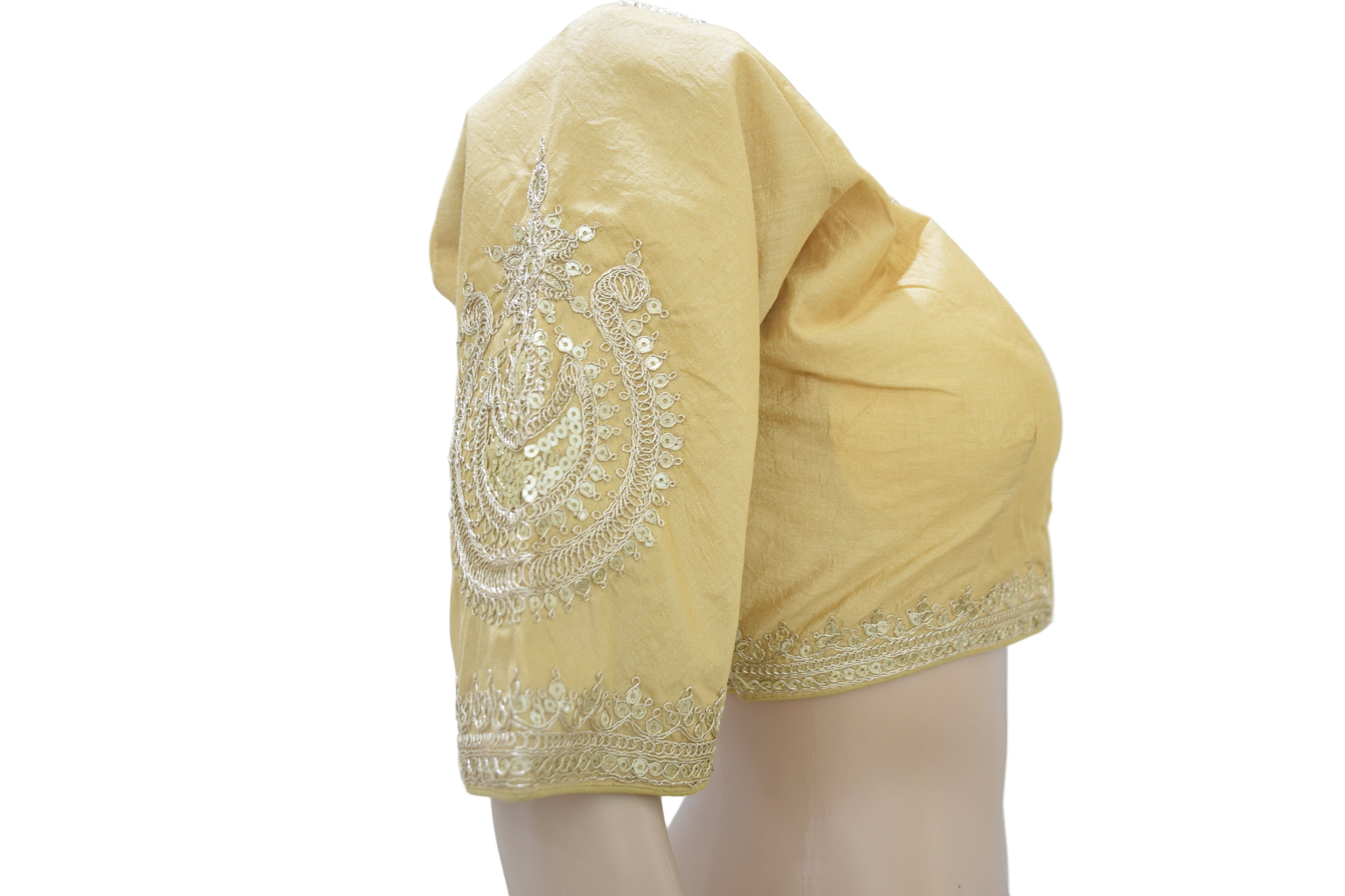 Beige Embroidered Elegant Blouse