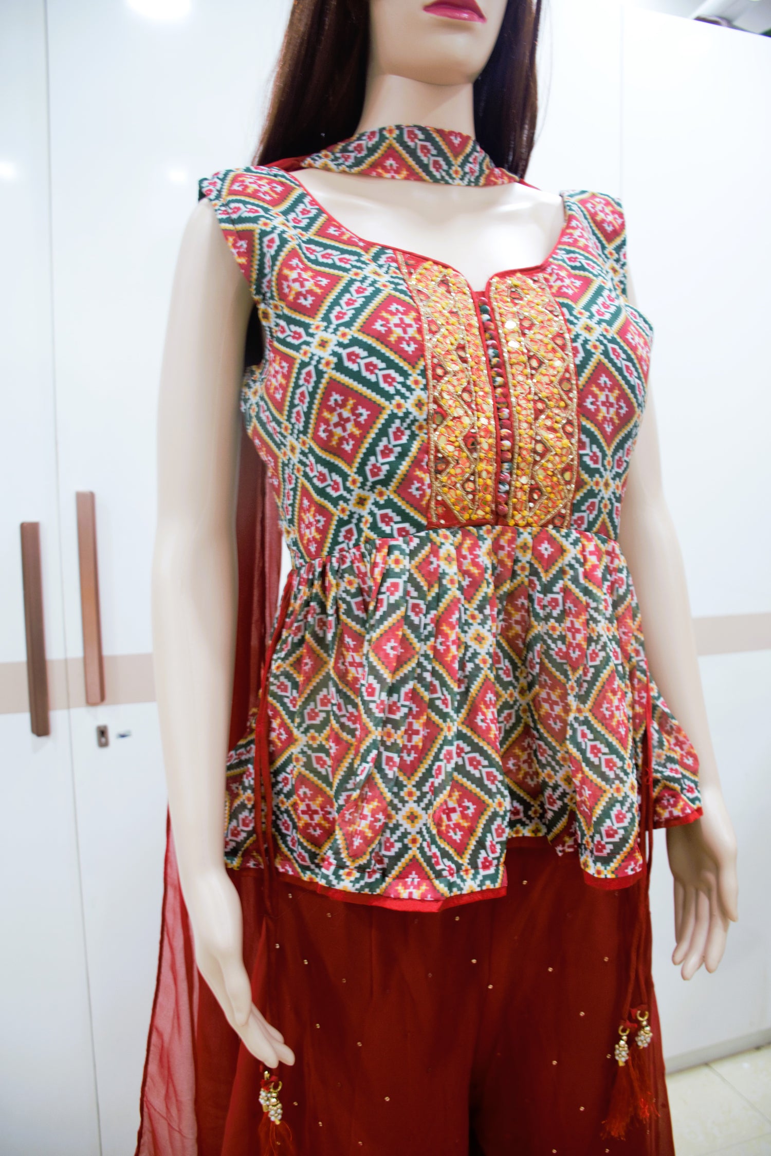 The Festive Red Navratri Indo Western Set