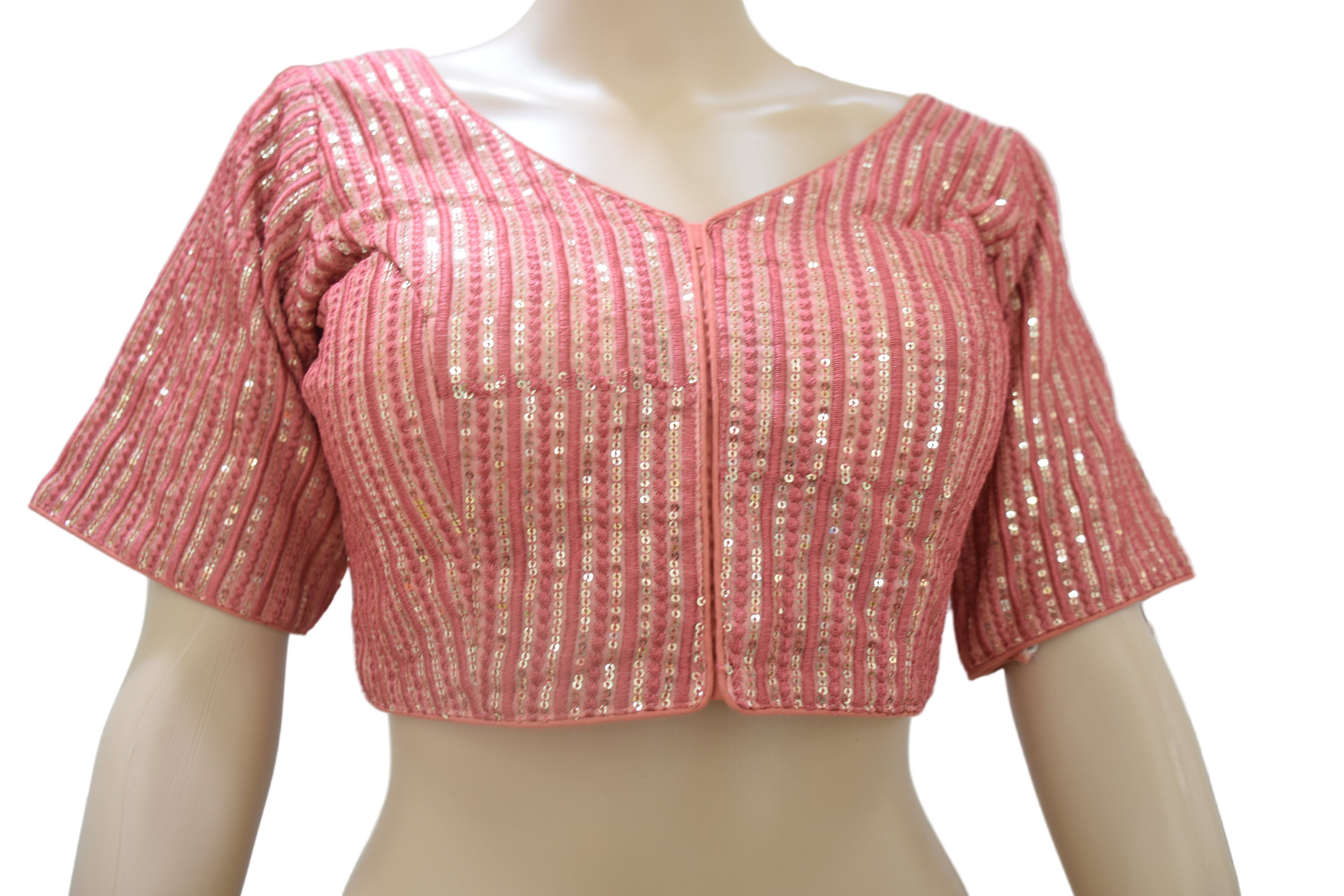Golden Petals Peach Blouse