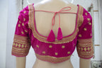 Rani Pink Velvet Embroidered Designer Blouse