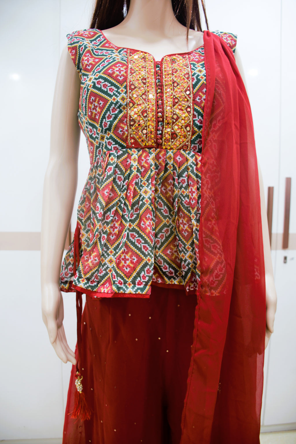 The Festive Red Navratri Indo Western Set