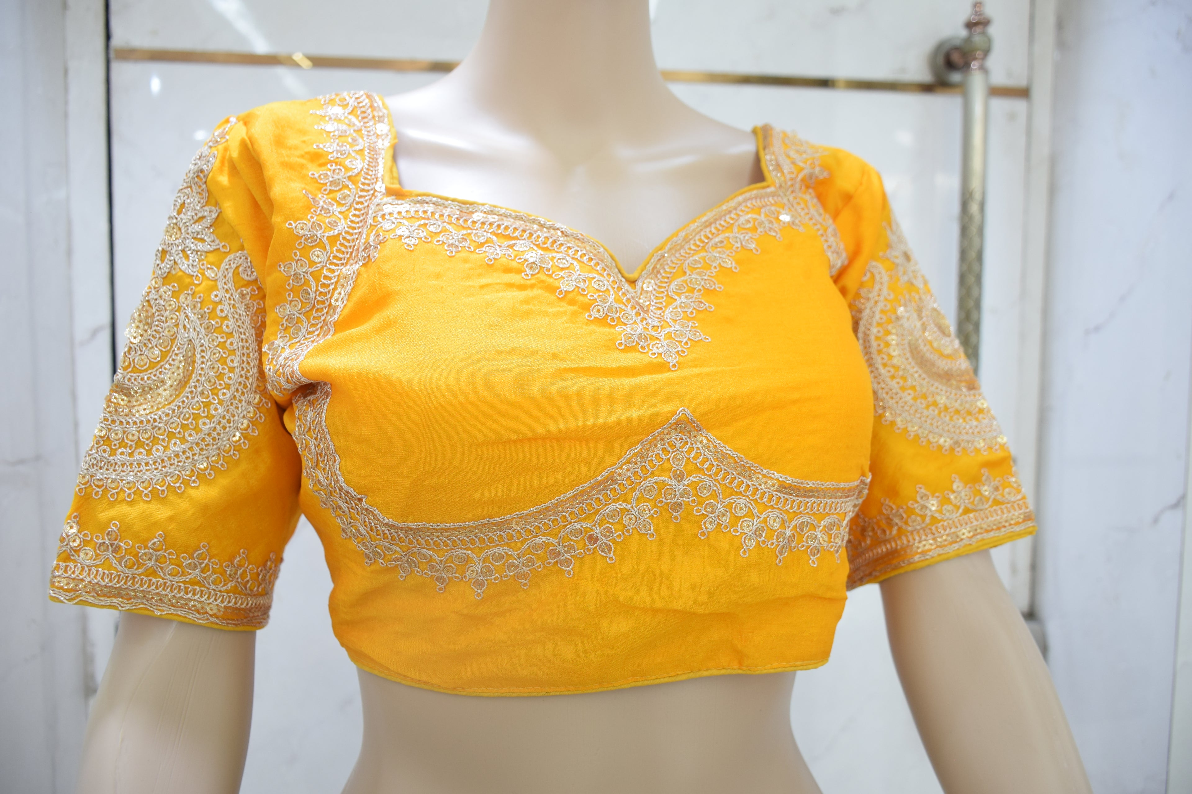 Golden Glow Embroidered Blouse