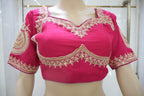Rani Pink Elegance – Handcrafted Embroidered Blouse