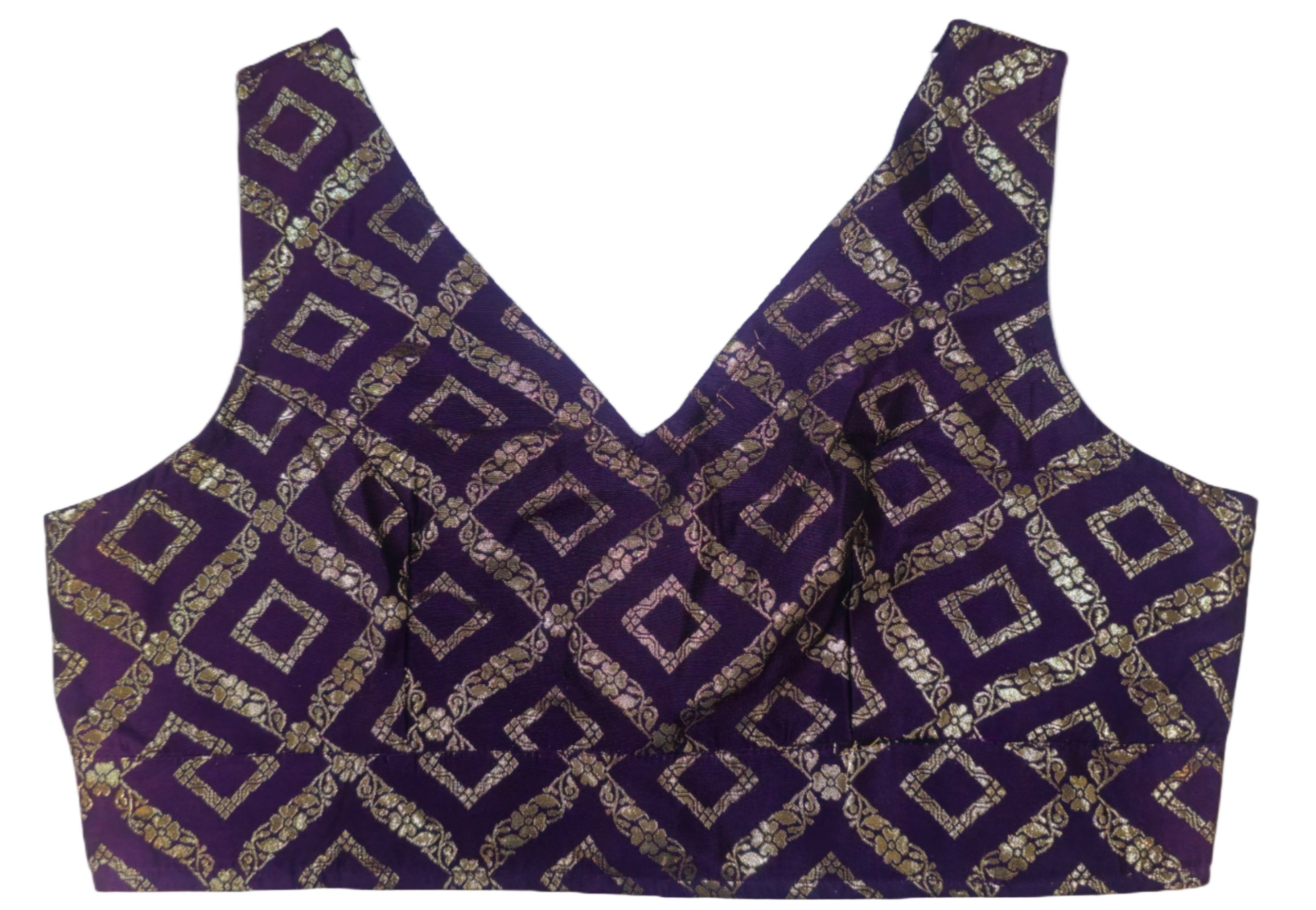 Royal Indigo Brocade Blouse