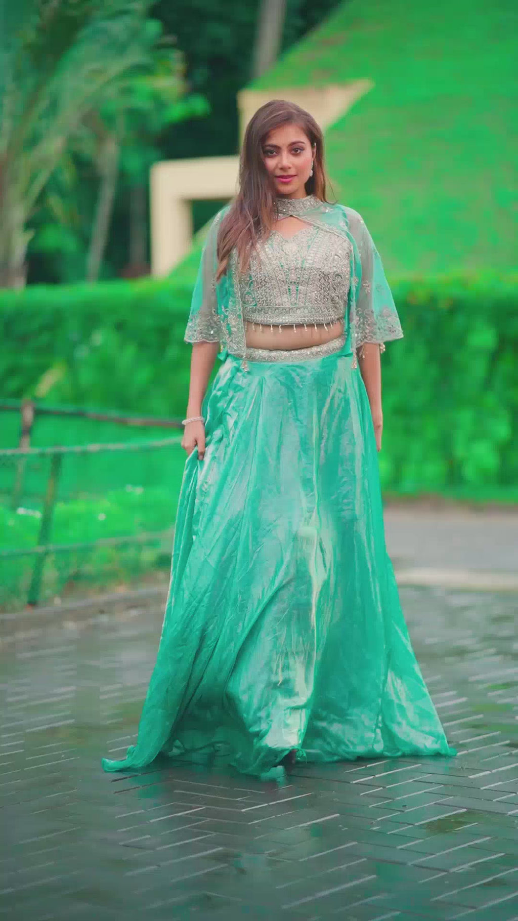 Exclusive 3-Piece Cape Set - Elegant Party Wear with Heavy Embroidery