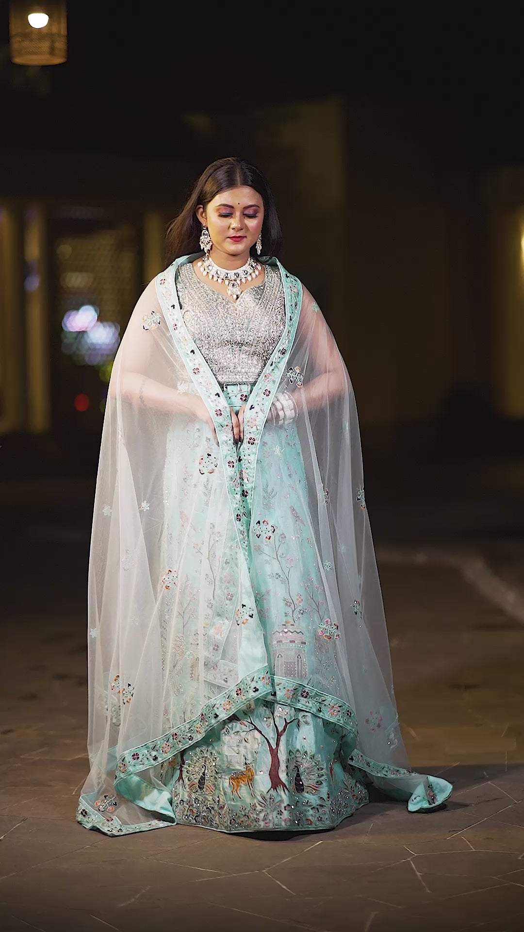 "Land of Dreams” – Handcrafted Pastel Storytelling Lehenga