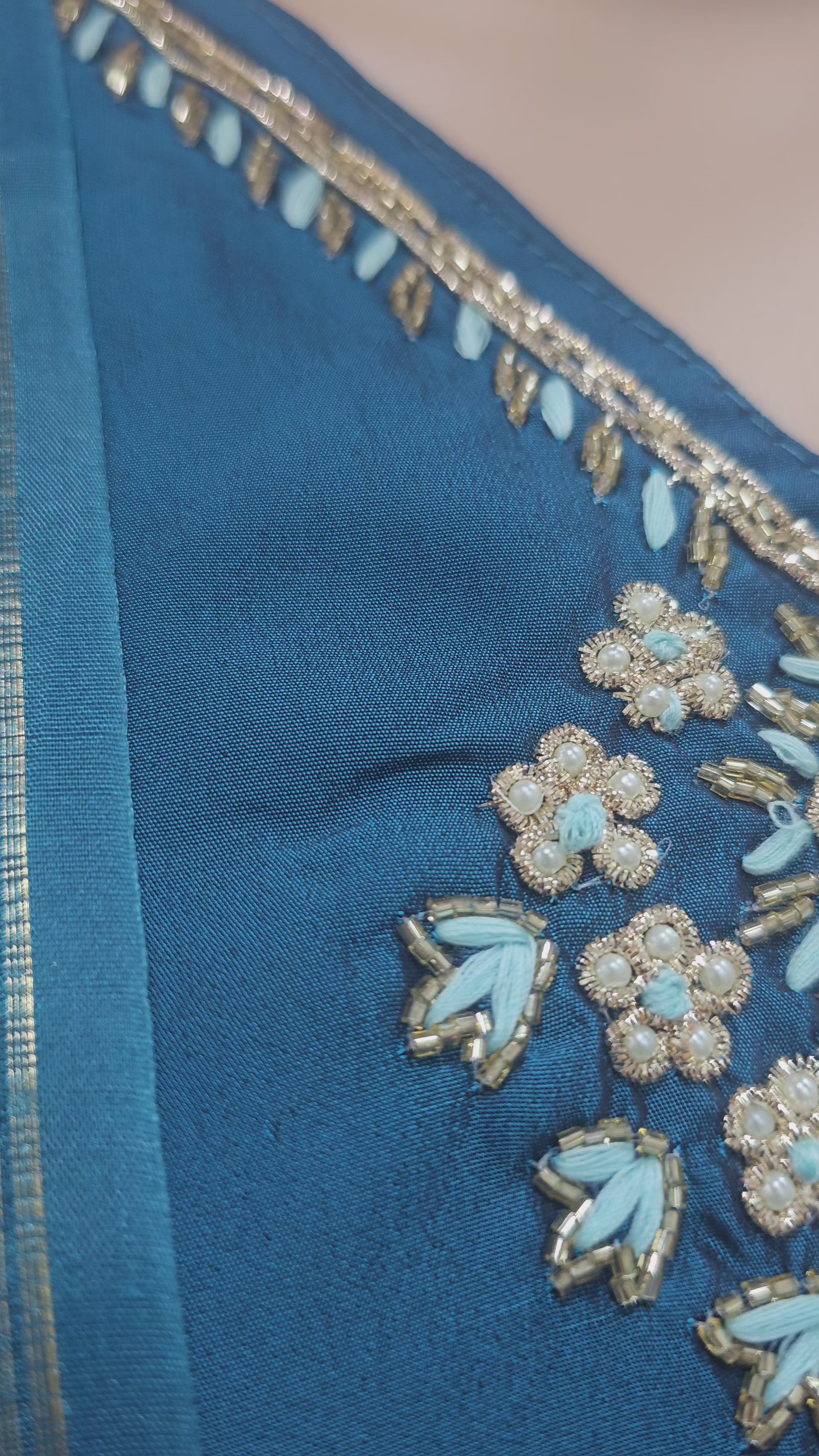 The Celestial Blue Zardoshi work Kurta Set