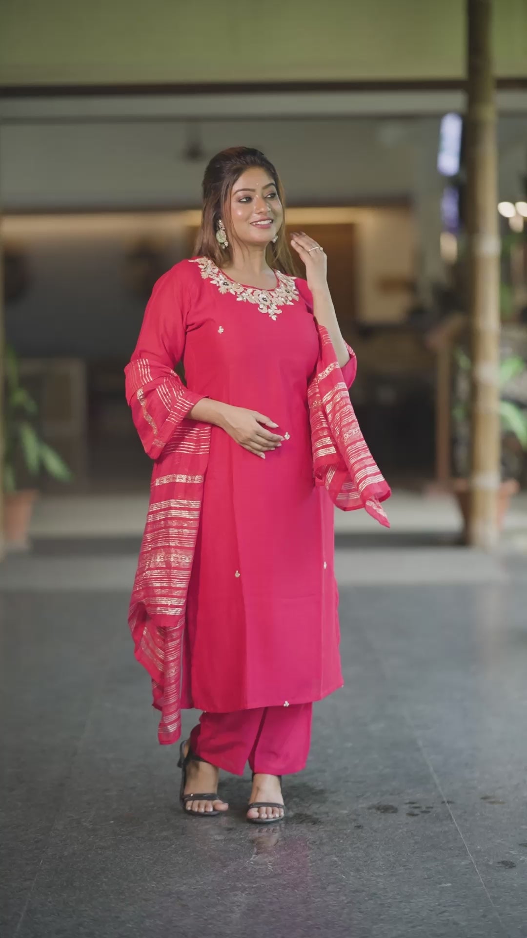 Blush Grace – Embroidered 3-Piece Suit Set