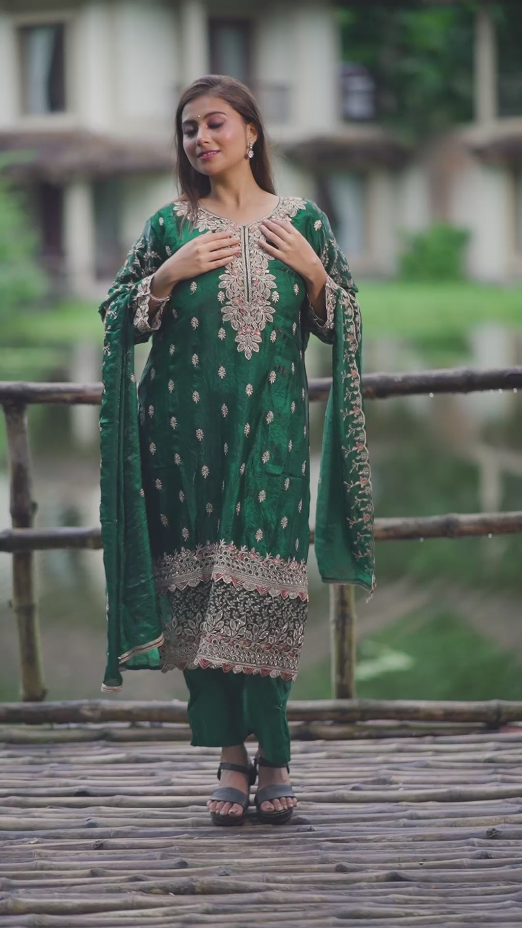 Royal Emerald Hand-Embroidered Kurta Set