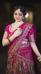 Gulnaar – Magenta Heavy Bridal Lehenga with Heritage Handwork