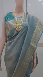 Regal Blue Silk Drape Saree
