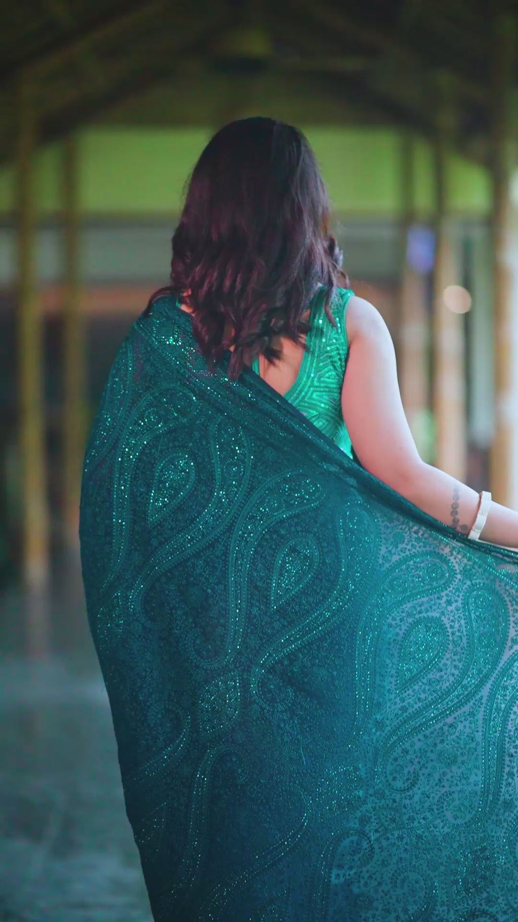 Midnight Elegance – Heavy Embroidered Georgette Saree